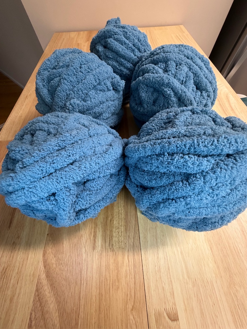 Bulk Lot Slate Blue Chunky Blanket Yarn - Jumbo Chenille (5 Balls)